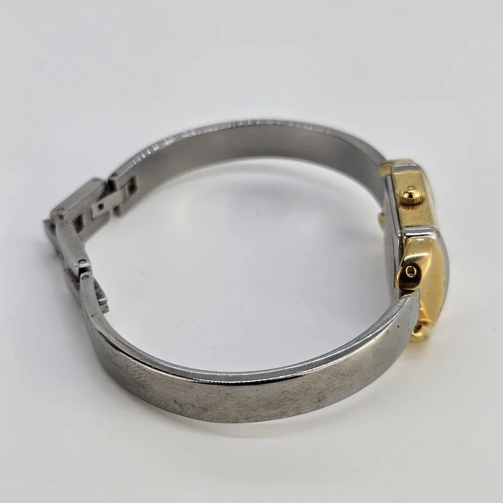 Timex Watch Analog Women 18MM White Dial Gold Gray Bracelet 6.5
